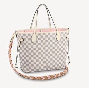 Louis Vuitton Neverfull MM *limited edition* Damier Azur tote with braided strap